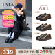 他她（TATA）樂(lè )福鞋女鞋2025秋季商場(chǎng)同款六便士時(shí)尚休閑新款黑色ETV01CA5 黑色 37