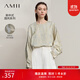 AMII女裝2025秋季新款新中式國風(fēng)鳶尾花提花緞面襯衫女斜襟串 米杏 XL