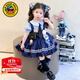 G.DUCKKIDS小黃鴨女童連衣裙夏季朱迪兔子警官洛麗塔公主裙兒童生日禮服裙子 藍色 140 建議9~10歲【130-140cm】cm