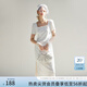 范思藍(lán)恩法式方領(lǐng)氣質(zhì)小白裙女夏季2024新款禮服連衣裙24FS12041 白色 L