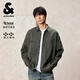 杰克·瓊斯（JACK&JONES）男裝春季襯衫字母印花口袋翻領(lǐng)廓形日常百搭長(cháng)袖上衣225362009 E06黑橄欖  常規 XL