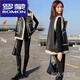 羅蒙（ROMON）皮毛一體羊羔毛馬甲女2025秋冬新款翻領(lǐng)拼接機車(chē)馬夾皮草背心外套 黑色 L 【建議100-120斤】