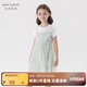 MARC&JANIE馬克珍妮兒童夏裝裙子女童短袖網(wǎng)紗連衣裙 公主裙230907 褐綠 90