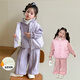 怡菲朵（IFEELDO）兒童冬季套裝秋冬加絨加厚兒童服裝女孩冬裝馬甲三件套寶寶衣服冬 紫色三件套 120 建議40-45斤