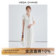 VEGA CHANG氣質(zhì)連衣裙女夏季2025年新款休閑簡(jiǎn)約收腰顯瘦白色長(zhǎng)裙 鋼琴白 M