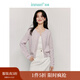 茵曼（INMAN）簡(jiǎn)約通勤亮絲針織開(kāi)衫2025春秋女裝新款小個(gè)子長(cháng)袖上衣毛衣短外套 粉紅色 M