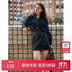 范思藍(lán)恩新復(fù)古回潮牛仔襯衫加半身裙套裝女秋裝2024新款長袖襯衣短裙套裝 襯衫 M