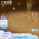 六福珠寶七夕禮物 腳鏈黃金車(chē)花光珠金珠足金素鏈 計(jì)價(jià)HEG0009DS 約2.67克