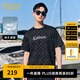 卡賓（CABBEEN）【純棉】新疆長(zhǎng)絨棉短袖T恤男2024夏季新款老花滿印潮牌上衣 煤黑色01 L /175/50