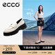 愛(ài)步（ECCO）厚底樂(lè )福鞋女倪妮同款英倫風(fēng)一腳蹬厚底增高牛皮女鞋 蹤跡220723 石灰色22072301378 37 （尺碼偏?。? title=