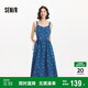 森馬（Semir）牛仔連衣裙女甜酷時(shí)尚個(gè)性2025夏元?dú)鉂M印背帶裙俏皮109325114025