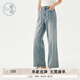 紫涵（ZIHAN）紫涵高腰直筒牛仔褲女夏季復(fù)古水洗闊腿褲時(shí)尚百搭休閑褲 牛仔藍(lán) XL