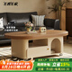 左客左家中古風(fēng)實(shí)木可移動(dòng)茶幾客廳家用小戶(hù)型2025新款輕奢高級感簡(jiǎn)約茶桌 【實(shí)木茶幾】杏色柜體130cm