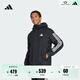adidas易用系休閑連帽夾克外套男裝秋季阿迪達斯官方輕運動(dòng) 黑色     L