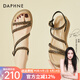 達芙妮（DAPHNE）厚底坡跟涼鞋女2025夏季新款高跟松糕鞋羅馬沙灘鞋一字帶水鉆女鞋 黑色 37