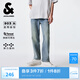 杰克·瓊斯（JACK&JONES）男裝潮時尚舒適百搭簡約風個性字母印花九分直筒牛仔褲225232105 E40淺牛仔藍 常規(guī) 29 170 W29