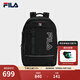 FILA 斐樂(lè )官方男士背包2025秋季新款時(shí)尚休閑雙肩包大容量電腦包 正黑色-BK XS