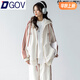 DGOV撞色時尚運動套裝女秋季2025新款跑步寬松韓版學生衛(wèi)衣休閑兩件套 杏色【棉質兩件套】（zt） L 【建議101-115斤】