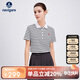 Navigare意大利小帆船女抑菌翻領(lǐng)T恤條紋短袖POLO衫2325525517 白 L