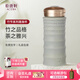 乾唐軒活瓷杯【教師禮物】竹節水杯陶瓷杯水杯帶蓋茶杯咖啡杯男女伴手禮 薄荷綠330ml