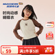 Skechers斯凱奇旋風(fēng)T兒童休閑長(cháng)袖男女款長(cháng)袖T恤衫L325G012 拼色/象牙白色/001J 150