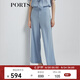 PORTS寶姿 商場同款新品女裝高腰垂墜闊腿褲三醋纖LL8P060KWB008 暮藍 S (4)