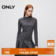 ONLY秋季休閑舒適修身顯瘦純色褶皺長(zhǎng)袖T恤女|124402001 E39 磁鐵灰色 S 160/80A