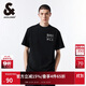 杰克·瓊斯（JACK&JONES） 百搭簡(jiǎn)約寬松做舊刺繡字母重磅純棉短袖T恤男裝225101024