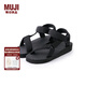 無印良品（MUJI）男女通用 波型鞋底 布帶涼鞋(男士/女士) 無性別男款女款休閑涼鞋 黑色 3S 46 碼/XXL 280mm（3.0）