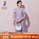 經(jīng)典故事（JANE STORY）經(jīng)典故事2025夏季新款高端精致白色連衣裙女修身名媛小香風裙子 紫色 L