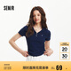森馬（Semir）polo衫女短款收腰翻領(lǐng)襯衫25夏刺繡涼感緊身T恤辣妹109325115005