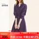 迪菲麗格氣質(zhì)高級感赫本風(fēng)連衣裙女2024夏季新款紫色收腰襯衫裙子 圖片色 M （圖片色  10月2日前發(fā)貨）