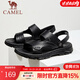 駱駝（CAMEL）涼鞋男2025夏季軟彈舒適牛皮透氣涼拖兩穿休閑爸爸鞋 G15M211046 黑色 40