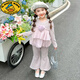 G.DUCKKIDS女童網(wǎng)紗拼接喇叭褲套裝2025秋季新款時(shí)尚洋氣女小童喇叭褲套裝 紫色套裝 90 cm