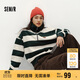 森馬（Semir）衛(wèi)衣女冬半拉鏈立領(lǐng)小狗oversize條紋抓絨套頭衫疊穿101724116003