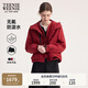 Teenie Weenie小熊女裝外套2025秋季新款加絨保暖休閑戶(hù)外連帽夾克 紅色 M