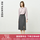 顏域高級感襯衫半身裙氣質(zhì)兩件套女2025新款早秋女士穿搭時(shí)尚套裝 灰色 L