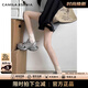 CAMILA KSENIA銀色老爹鞋女2025新款時(shí)尚拼色舒爽厚底增高趙露思同款休閑運動(dòng)鞋灰色38