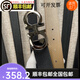 酷奇格慕皮帶男士真皮8字扣頭層牛皮腰帶商務(wù)休閑青年平滑扣牛仔褲帶 32689亮槍扣原包裝發(fā)貨 100cm