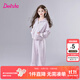 笛莎（DEESHA）童裝女童秋套裝2025年秋冬季新款中大童寬松休閑針織兒童運(yùn)動(dòng)套裝 柔紫色 150