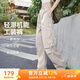 駱駝（CAMEL）機(jī)能工裝降落傘褲中性抽繩束腳闊腿褲 733CAYL6016A 橡木灰 M