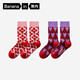 蕉內紅色計劃5系長(cháng)筒新疆棉襪子女士7A抗菌防臭本命馬年禮盒秋冬2雙