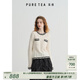 茶·愫【千金小香風(fēng)】puretea茶愫黑白撞色針織毛衣女綿羊毛2025春新款 暮白 S