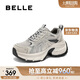 百麗拼接時尚老爹鞋女2025新款春網(wǎng)面透氣運動鞋B2448AM5 灰色 37
