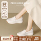 ZHR頭層牛皮單鞋女時(shí)尚厚底樂(lè )福鞋女百搭媽媽鞋女鞋 S126 米色 37 