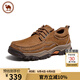駱駝牌 休閑運(yùn)動(dòng)男鞋復(fù)古牛皮工裝鞋厚底時(shí)尚百搭 P14A307615 駝色 43 