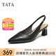 他她（TATA）復(fù)古高跟鞋包頭涼鞋女羊皮粗跟單鞋2025夏季新款USN01BH5 黑色 37