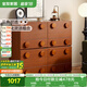 全友家居中古風(fēng)卡門(mén)柜客廳組合電視柜沙發(fā)邊柜臥室床頭柜收納落地柜子