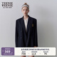 Teenie Weenie小熊西裝外套女春季休閑學(xué)院風中長款輕商務(wù)時尚簡約西裝外套女 藏青色 L (170)