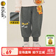 B.Duck【加絨】小黃鴨寶寶褲子男童冬季保暖長(zhǎng)褲新款小童運(yùn)動(dòng)褲厚 深花灰 110 cm